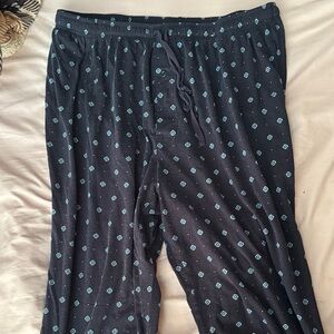 Stafford Black Pajama Pants with Blue Pattern